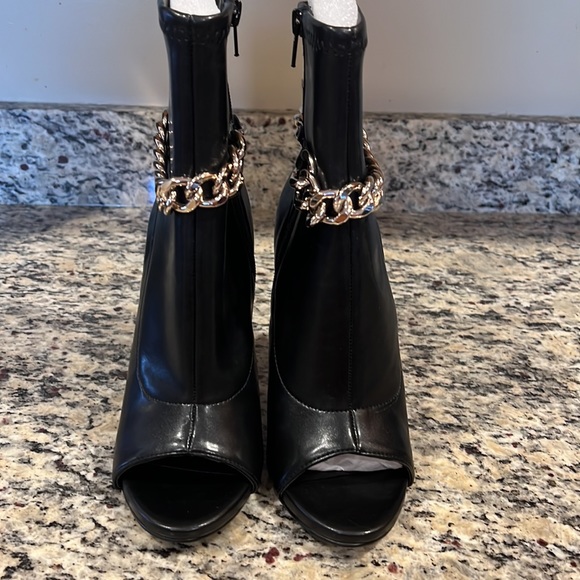 Steve Madden Faux Leather Peep Toe Boots - Picture 2 of 8